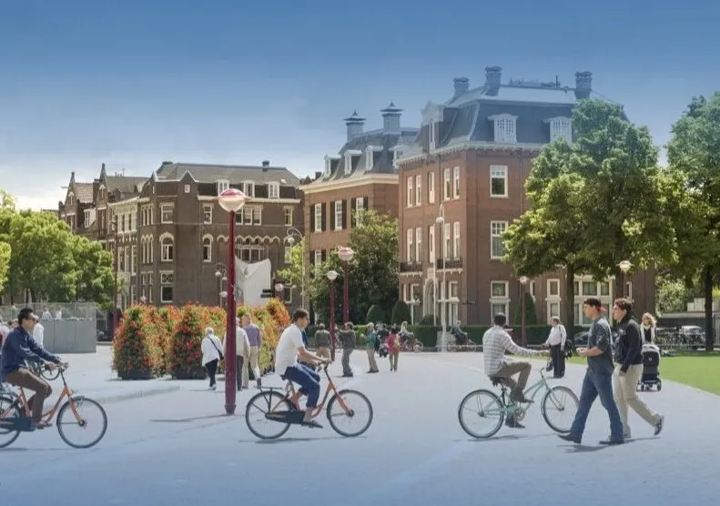 aangepast Busy city center Smart city